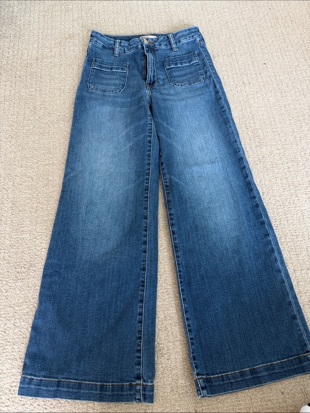 Kut from the Kloth Wide Leg Jeans in Blue Wash